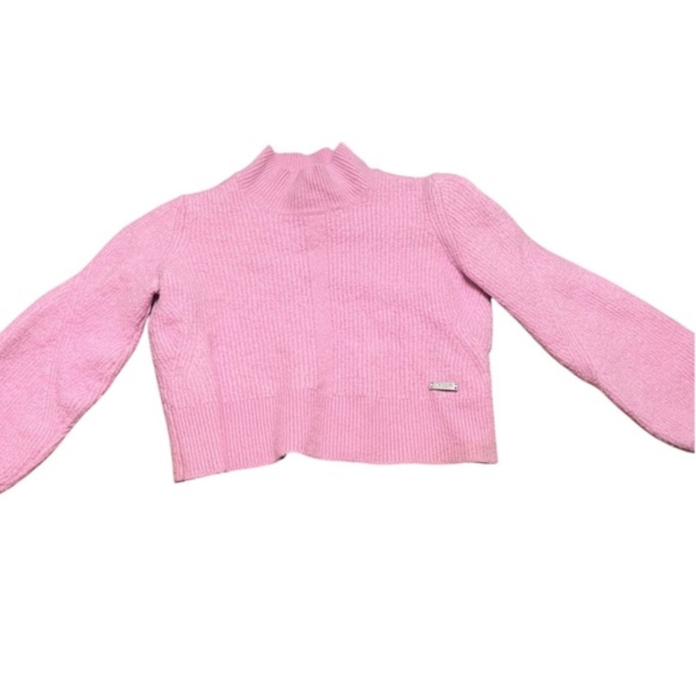 The Kooples Pink Merino Wool Mock Neck Cropped Sweater Size XS‎